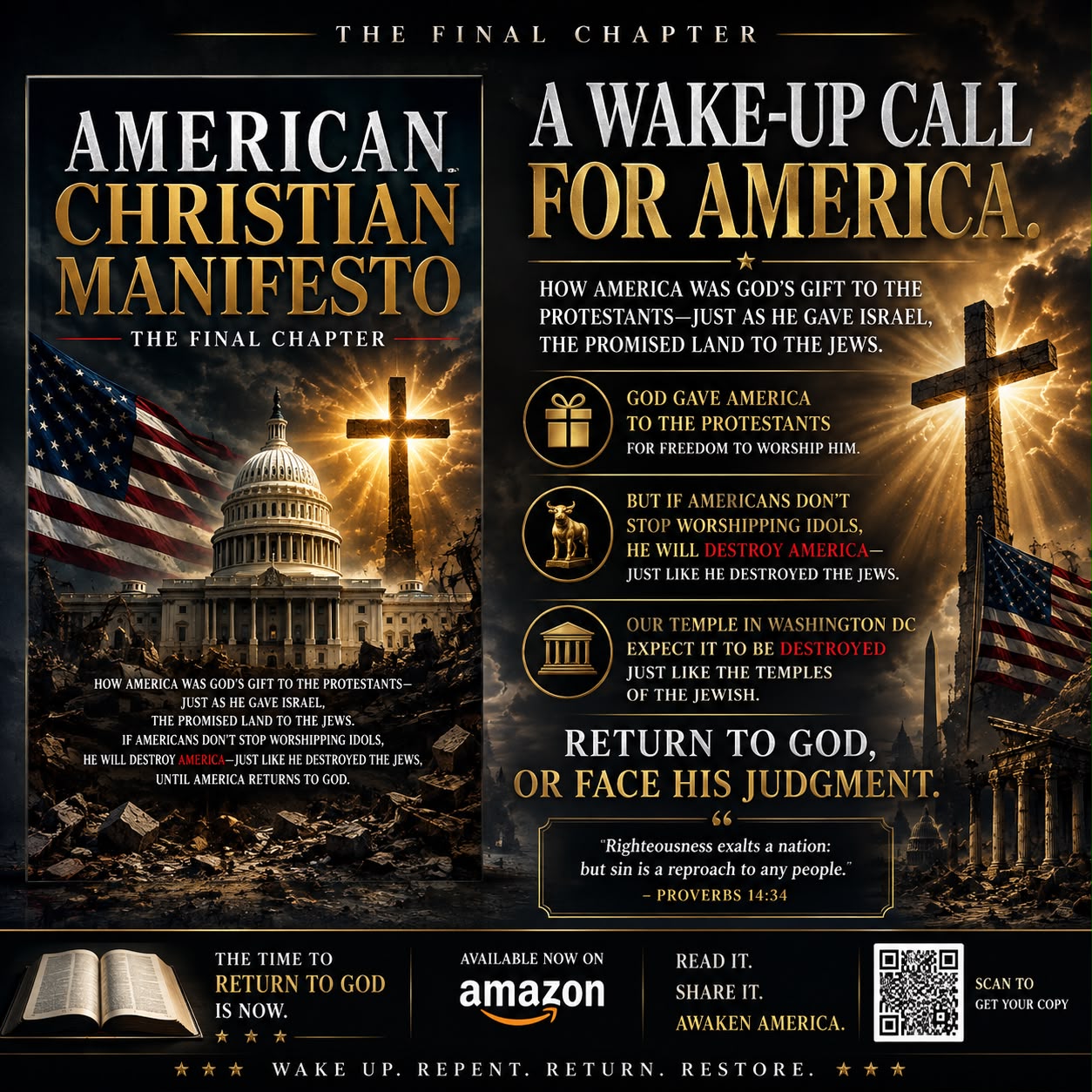 Promotional poster for American Christian Manifesto by Step Jones, designed by Tracy Pruitt